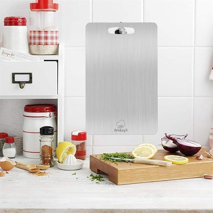304 Stainless Steel Cutting Board for Kitchen, Non Toxic Cutting Boards Set, Dishwasher Safe and Knife Friendly Chopping Board for Meat Vegetable Fruit(15"x 11",13"x 9",10"x 6")