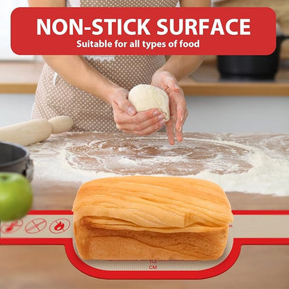 Silicone Bread Sling Oval and Round, 2Pcs Non-Stick Reusable Bread Sling, Sourdough Tools & Dutch Oven Accessories, Red - Image 3