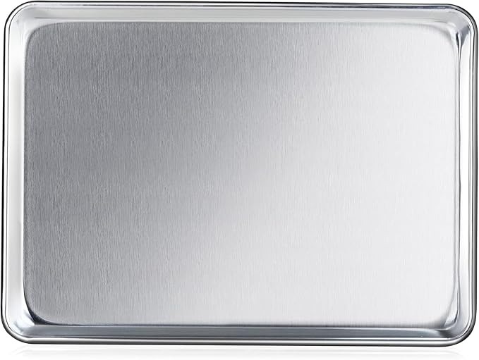 New Star Foodservice Commercial-Grade 18-Gauge Aluminum Sheet Pan/Bun Pan (13 L x18 W x1 H (Half Size) Measure Oven) by NewStarFoodservice