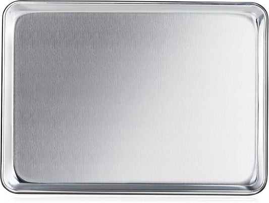 New Star Foodservice Commercial-Grade 18-Gauge Aluminum Sheet Pan/Bun Pan (13 L x18 W x1 H (Half Size) Measure Oven) by NewStarFoodservice