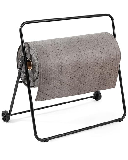 Blulu Adjustable/Mobile Mat Roll Holder with Wheels Oil Absorbent Pads Holder Portable Mat Dispenser Utility Cart Accessories for Workshop Garage Factory, Easy to Move(Adjustable Style)