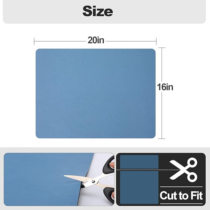 Ecotrim - Dish Drying Mat for Kitchen Counter | Coffee Bar Mat for Countertops | Heat Resistant Drainer Mat with Non-slip Rubber Backed | Hide Stain Kitchen Absorbent Draining Mat | Blue 16"x20" - Image 6