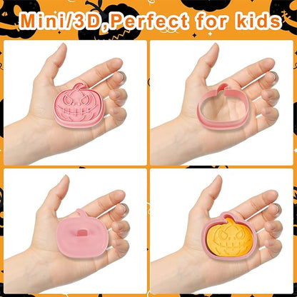 8 Pcs Cookie Cutters Set 3D Holiday Cookie Cutters for Party Baking Decoration (Halloween)