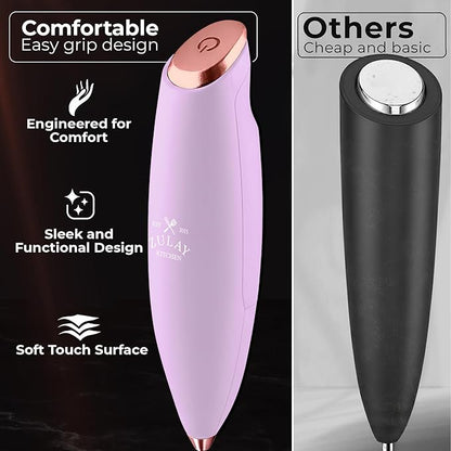 Zulay Kitchen Patented Tornado Triple Whisk Milk Frother with 4 Duracell Batteries – Handheld Foam Maker for Coffee, Lattes, Matcha & Hot Chocolate – Rich, Creamy Froth in Seconds - Rose Gold - Image 4