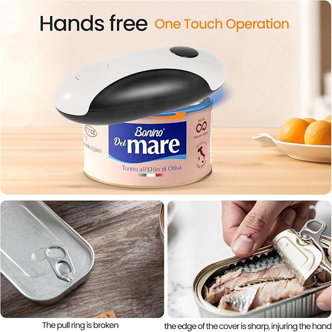 Rechargeable Electric Can Opener, Hands Free for seniors，Food Safe Automatic Can Opener with Smooth Edge,Easy to Use,Works with All Standard Cans - Image 2