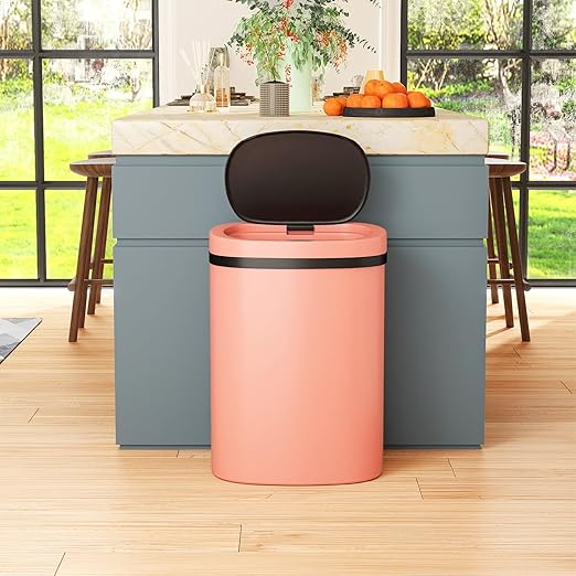 PayLessHere | 13 Gallon Plastic Trash Can | Pink | Automatic Touchless Lid with Motion Sensor | Kitchen Garbage Can with Waterproof Design | for Home, Office, Bathroom | Pack of 1 - Image 2
