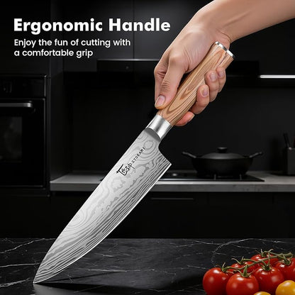 SYOKAMI 2026 Upgrade Knife Set 14 Japanese Style Kitchen Knife Set with Torii-Style Magnetic Block, Razor-Sharp High Carbon Stainless Steel Knives Set for Kitchen with Anti-Slip Handle, Gift for Mom