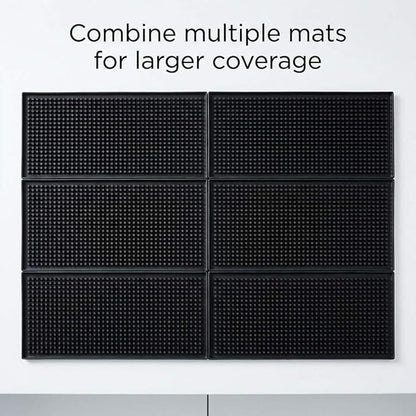 QWORK 12"x6" Black Rubber Bar Mat – 6 Pack Non-Slip Drainage Pad for Coffee Stations, Home Bars & Kitchens - Image 4