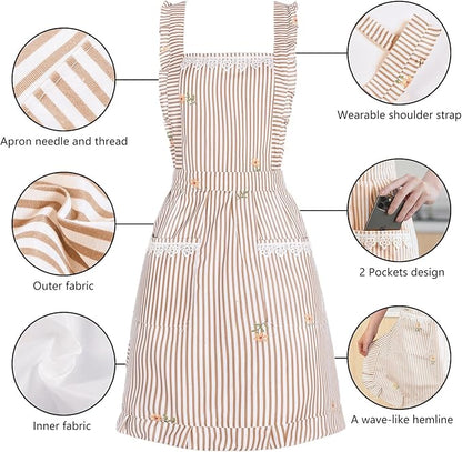 Funny Aprons for Women with Pockets, Kitchen Cooking Grilling Bbq Cute Chef Apron, Mothers Day Birthday Gifts for Women - Image 7