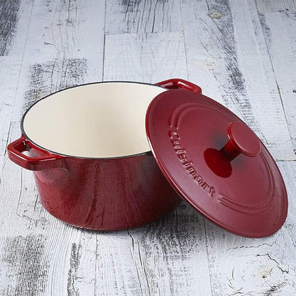 Cuisinart Chef's Classic Enameled Cast Iron Round Covered Casserole (Cardinal Red, 3- Quart) - Image 3
