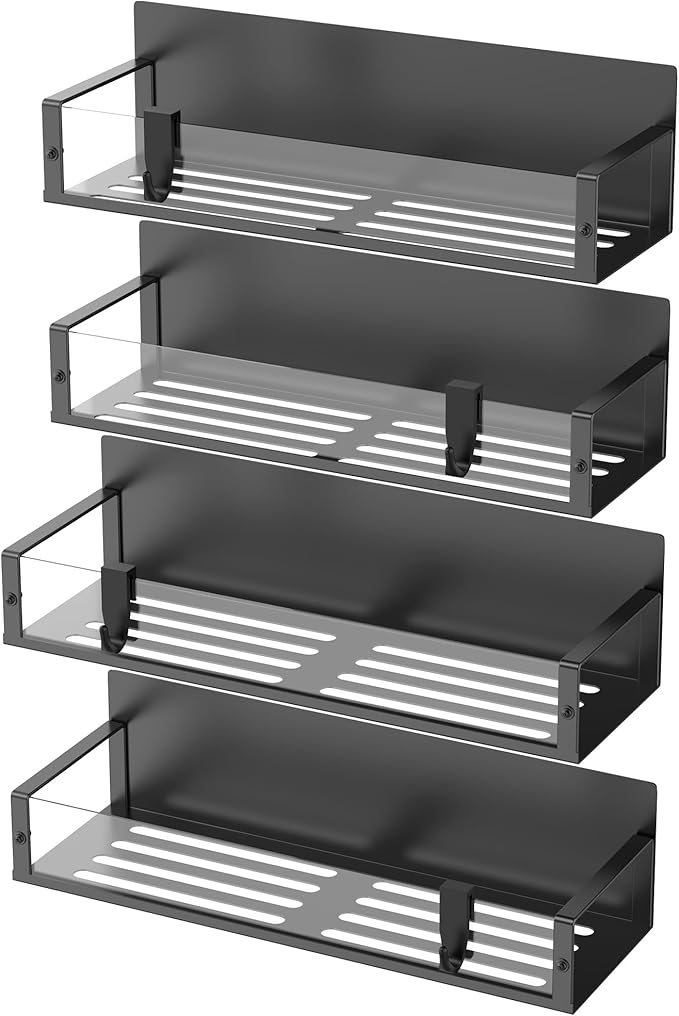 HuggieGems 4 Pack Magnetic Spice Storage Rack Organizer for Refrigerator and Oven, Clear Fridge Organizers and Storage - Image 5