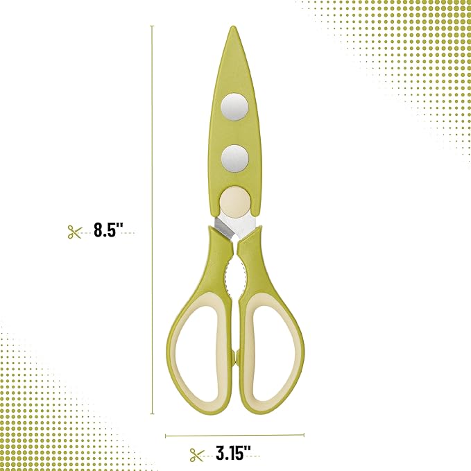 Mr. Pen- All Purpose Kitchen Shears with Protective Sheath, 2 pcs, 8 Inch, Dishwasher Safe, Stainless Steel Food Scissors with Micro-Serrated Blades, Soft Grip, Durable Utility Kitchen Shears - Image 2