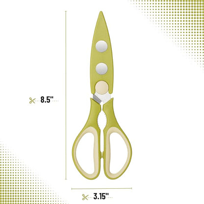 Mr. Pen- All Purpose Kitchen Shears with Protective Sheath, 2 pcs, 8 Inch, Dishwasher Safe, Stainless Steel Food Scissors with Micro-Serrated Blades, Soft Grip, Durable Utility Kitchen Shears - Image 2