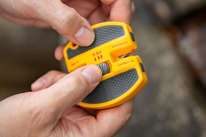 Smith’s 50917 Adjustable 2-Step Knife Sharpener – Yellow - Preset Coarse & Fine Slots - Outdoor Handheld Knife Sharpener - Fishing, Hunting, Fillet, Pocket Knives - Portable Compact Keychain Tool - Image 3