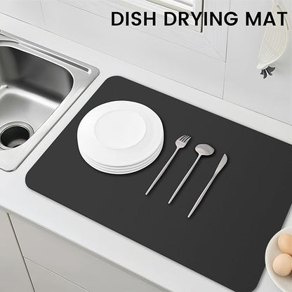 WISELIFE Dish Drying Mat Super Absorbent Drying Mat Large Dish Drying Mats for Kitchen Counter Easy Clean Dish Mat Kitchen Drying Mat16"x 24" Classic Black - Image 6