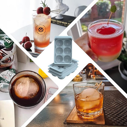 Large Ice Ball Maker Mold, 1.9" Round Ice Cube Mold for Whiskey Bourbon Cocktail, 6 Balls, Sphere Ice Mold, Big Ice Cube Tray with Container and Tongs, Easy to Fill & Release - Image 8