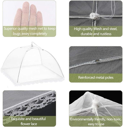 Onarway Food Covers for Outside Mesh: 3 Pack 14 Inch Pop Up Fine Fly Net for Fruit - Collapsible Screen Umbrella Food Tent for Outdoor Picnic Party BBQ - Image 4