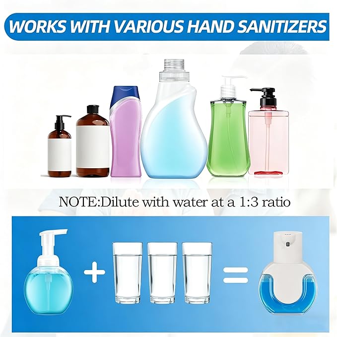 Automatic Soap Dispenser Touchless,Rechargeable Foaming Soap Dispenser,15oz/420ml Smart Hand Soap Dispensers,4-Level Adjustable,Wall Mount for Bathroom Kitchen Dish Soap,Hands-Free - Image 2