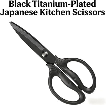 Heavy Duty Kitchen Scissors, Titanium Coated All Purpose Shears - Extra Sharp Detachable Blades for Poultry, Chicken Bones, Meat, Vegetables, Herbs | Micro Serrated & Ergonomic Handle - Image 4