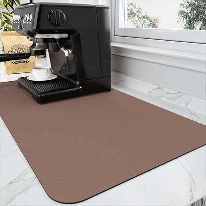 HotLive Coffee Mat - Absorbent Hide Stain Rubber Backed Dish Drying Mat for Kitchen Counter - Bar Mats for Countertops Accessories Fit Under Coffee Maker Espresso Machine by HotLive