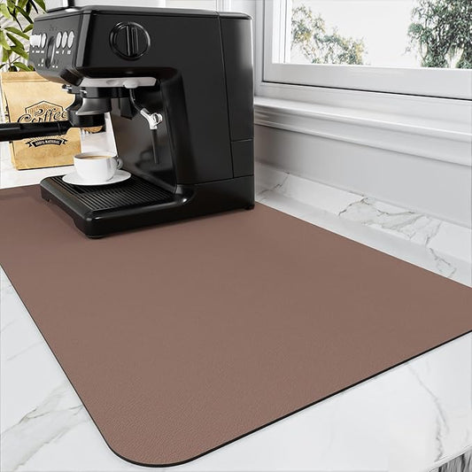 HotLive Coffee Mat - Absorbent Hide Stain Rubber Backed Dish Drying Mat for Kitchen Counter - Bar Mats for Countertops Accessories Fit Under Coffee Maker Espresso Machine by HotLive