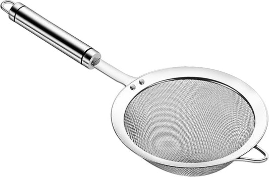Stainless Steel Fine Mesh Strainers for Kitchen, Colander-Skimmer with Handle, Sieve Sifters for Food, Tea, Rice, Oil, Noodles, Fruits, Vegetable 4.73 inch by SUNWUKINKitchenmasterhome