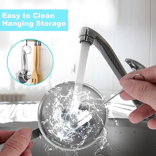 Large Small Funnel Set of 3, Food Grade Mini Funnels for Kitchen Use Filling Bottles Liquor Flask Tiny Spice Cooking Powder, 6Pcs Metal Stainless Steel Funnel (Long Handle), 2Pcs Cleaning Brushes YLYL - Image 5