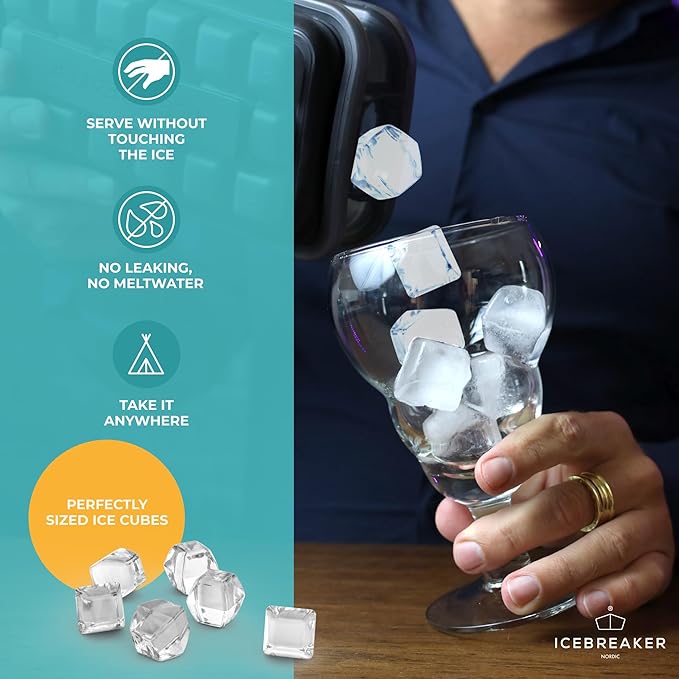 ICEBREAKER POP - 4 IN 1 - DISPENSER - MAKER - BIN - ICE PACK - Make And Serve Ice Without Ever Touching The Ice - The Sanitary Silicone Ice Tray for Freezer With Lid - Ice Cube Tray - Image 5
