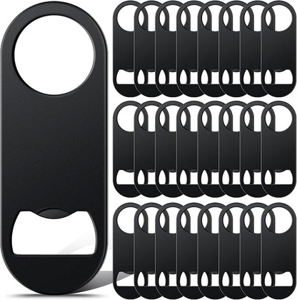 Remerry Bottle Openers Stainless Steel Flat Bottle Opener Bulk 3.4 x 1.3 Inches Bartender Beer Key Soda Can Mini Speed for Kitchen, Bar or Restaurant (Black,25 Pcs) by Remerry