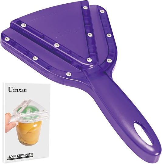 Uinxan Jar Opener for Weak Hand & Seniors with Arthritis,Easy Twist Off Bottle Caps,Patent | Unique Kitchen Gadgets,Handheld Lid Top Open for Elderly/Women/Men (Purple) by Uinxan