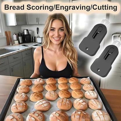 2-Pack Magnetic Retractable Bread Lame Scorer, Sourdough Scoring Knife Tool with 20 Extra Blades, Professional ABS Handle & Spring Design for Safe Baking