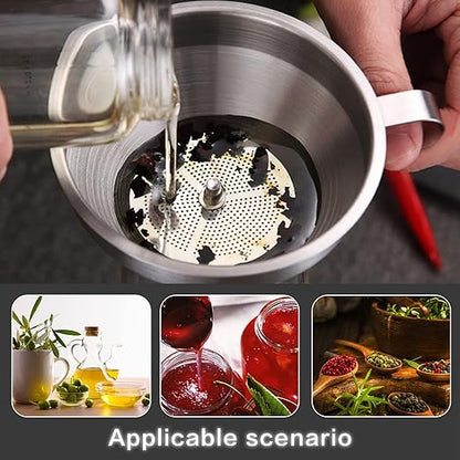 Stainless Steel Funnels for Kitchen Use, Kitchen Metal Funnel Set with Strainer Stainless Steel Funnels for Filling Bottles, Food Grade Funnel Set of 3 Transfer for Liquids Spices - Image 6