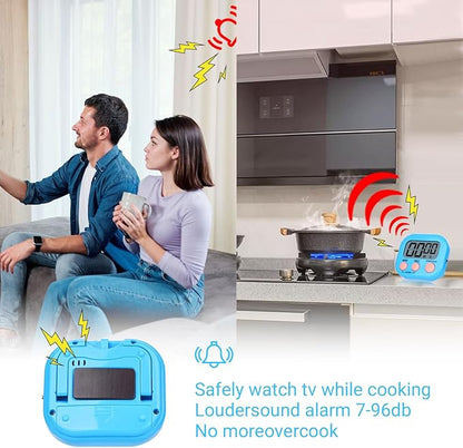 Mwellewm Digital Kitchen Timer 12 Packs Magnetic Classroom Stopwatch Timer 6 Colors Small Digital Countdown Timers for Cooking Mini Loud Alarm Stop for Kitchen Study Work Sports Games Office Clock - Image 9