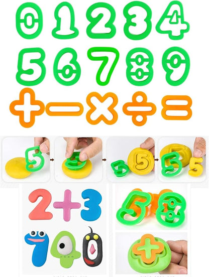 Kids Letter Molds Numeral Molds Tools Set for Preschool cognition Creative Cutting (41 Pieces)