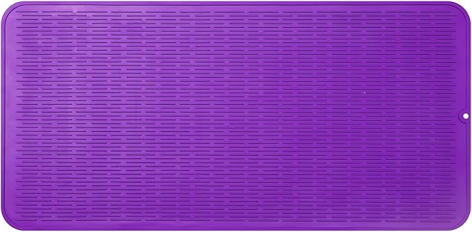 MicoYang Silicone Dish Drying Mat for Multiple Usage,Easy clean,Eco-friendly,Heat-resistant Silicone Mat for Kitchen Counter or Sink,Refrigerator or Drawer Liner Purple 5XL 36inches x 18inches by MicoYang