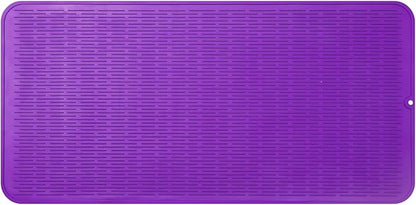 MicoYang Silicone Dish Drying Mat for Multiple Usage,Easy clean,Eco-friendly,Heat-resistant Silicone Mat for Kitchen Counter or Sink,Refrigerator or Drawer Liner Purple 5XL 36inches x 18inches by MicoYang
