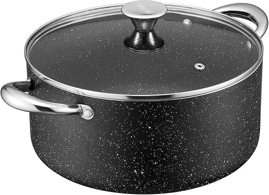 BEZIA Large 8 Quart Nonstick Stock Pot with Lid, Induction Cooking Pot Soup Pot, Non-toxic and Oven Safe, Perfect for Stews, Soups and All Stovetops, PFOA PFAS Free by BEZIA