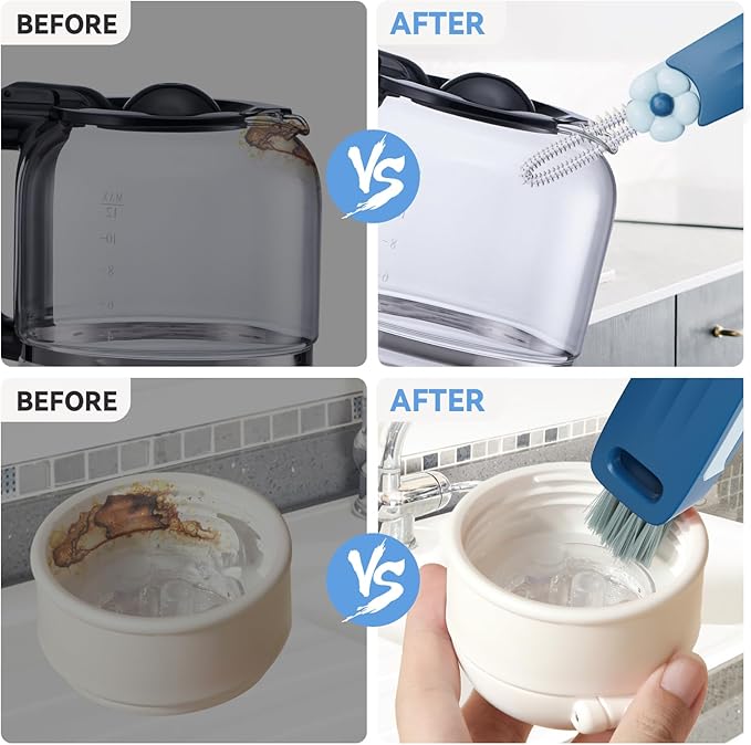 3 in 1 Cup Lid Gap Cleaning Brush Set, Multifunctional Bottle Cleaning Brush, Cup Lid Gap Cleaner, Home Kitchen Crevice Cleaning Brush Tools (Black+Blue+Green) - Image 6