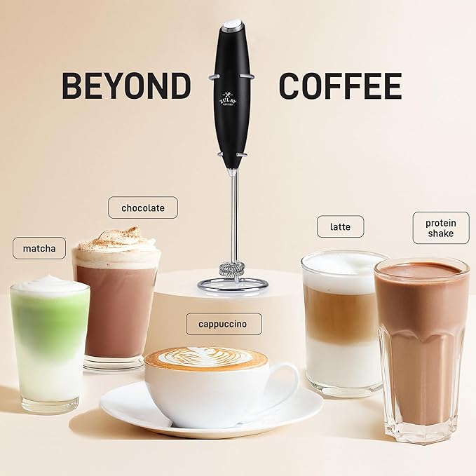Zulay Kitchen Double Whisk Milk Frother with 2 Duracell Batteries - Powerful Handheld Foam Maker for Coffee, Lattes, Matcha, Hot Chocolate & Cappuccinos - Whip Creamy Froth in Seconds - Image 3