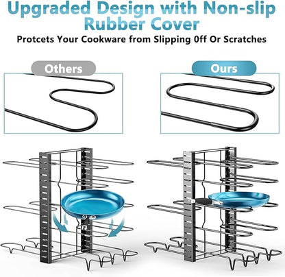 ORDORA Pots and Pans Organizer for Cabinet 16.61 Height, 8 Tier Pot Organizers Rack with 3 DIY Methods, Adjustable Pan Organizer under Cabinet Kitchen Organization and Storage - Image 2