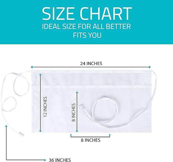 Utopia Wear 12 Pack Server Aprons with 3 Pockets, Waiter and Waitress Waist Aprons for Women with Pockets, Men Short Aprons - Image 3