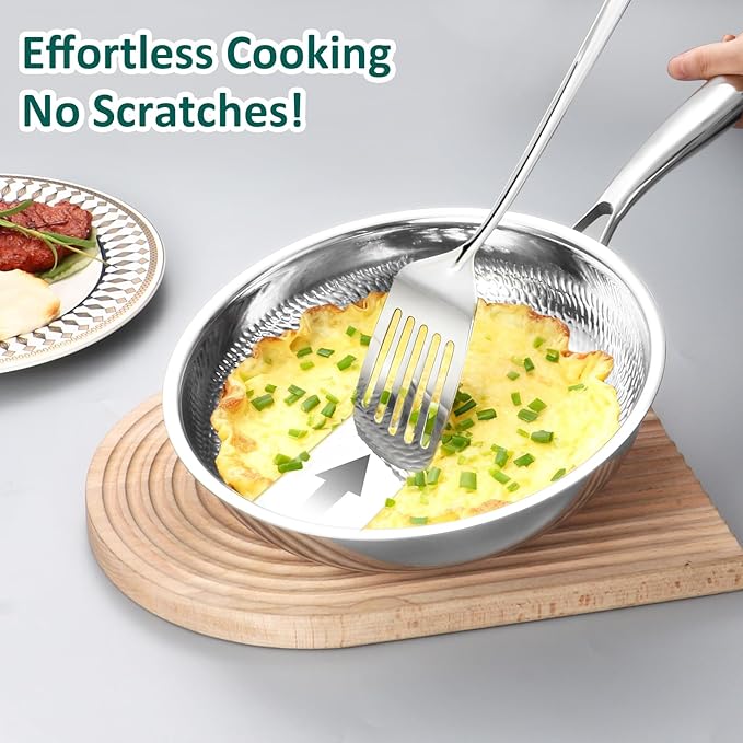 Lazycorner Kitchen Utensils Set, 11pcs Stainless Steel Cooking Utensils Set with Holder – Includes Turners, Potato Masher, Spatula, Spoons, Pasta Server, Tongs, Soup Ladle, Serving Spoon - Image 5