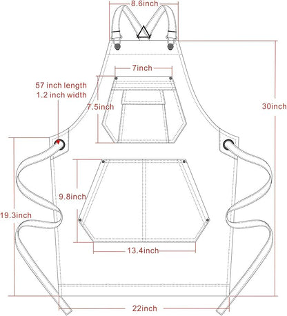 Jeanerlor - Denim Apron with Pockets for Hair Stylist Gardening Craftsmen Barista Women Hairdresser Jean Work Apron Cross Straps & Adjustable S to L (Black) - Image 4