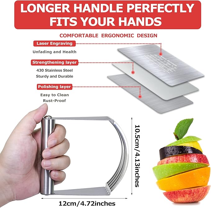 Pastry Cutter Dough Scraper Dough Cutter Scraper Tool Kitchen Pastry Blender,Stainless Steel Pastry Cutters Heavy Duty Dough Cutter for Kitchen Baking Tools,Comfortable and Easy Clean (Pink) (Pink-)