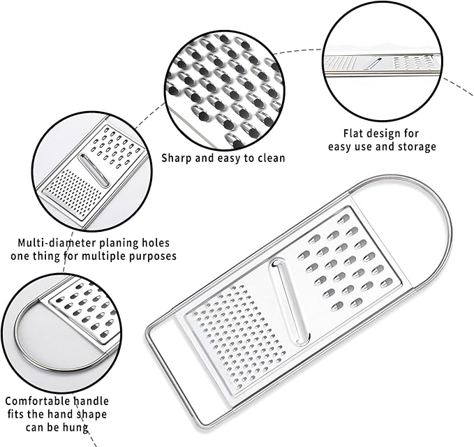 Graters for Kitchen,Cheese Grater Handheld Hand,Mini Cheese Grater Stainless Steel, Perfect for Potato, Vegetable, Butter - Image 3