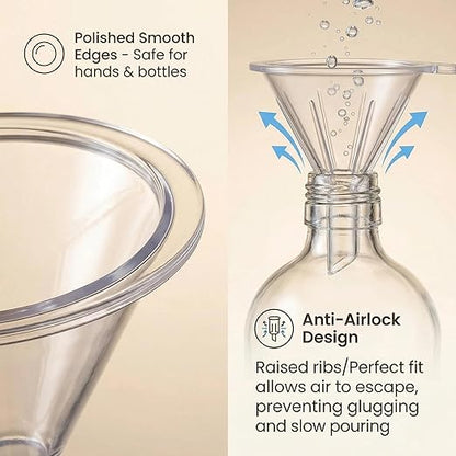 Mini Funnels Set, Small Clear Plastic Funnel with 6mm Narrow Spout for Filling Tiny Bottles, Essential Oils, Perfume, Capsules, Powder, Spices, Sand Art & Lab – Food Grade Heat Resistant (5, mini) - Image 5