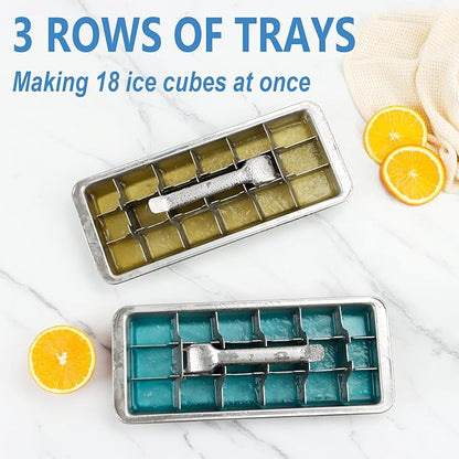 KAYCROWN 18/8 Stainless Steel Ice Cube Tray, 18 Slot Ice Tray with Easy Release Handle for Making Various Ice Cubes and Frozen Foods, Removable Slots for Easy Ice Cube Removal and Cleaning - Image 4