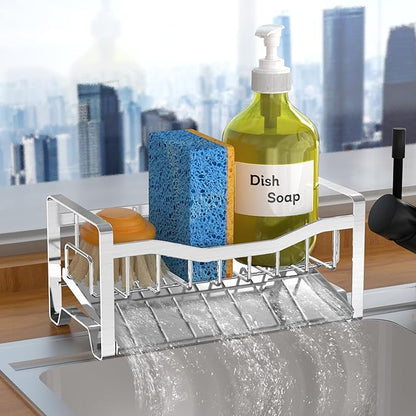 Maifan Stainless Steel Kitchen Sink Caddy Organizer with Auto Drain Tray, Sponge Holder for Countertop Storage Silver by Unknown