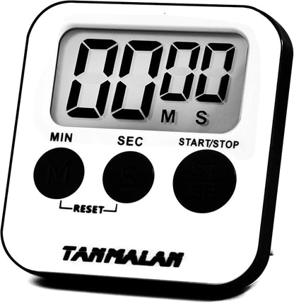 Tanmalan Kitchen Timer for Cooking Loud Alarm, Large Display, Auto Memory Loud Alarm, Large Display,Big Button，for Kids for Teacher Classroom Must Haves,Count Down-up,Easy to use (Black,4 Pack) - Image 2