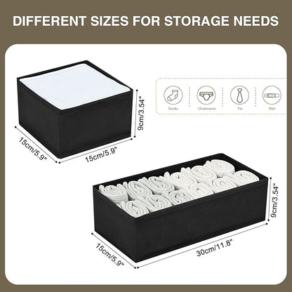 DIMJ Drawer Organizers - Set of 4 Foldable Closet Dividers for Baby Clothes, Socks, Belt, Tie (Black) - Image 6